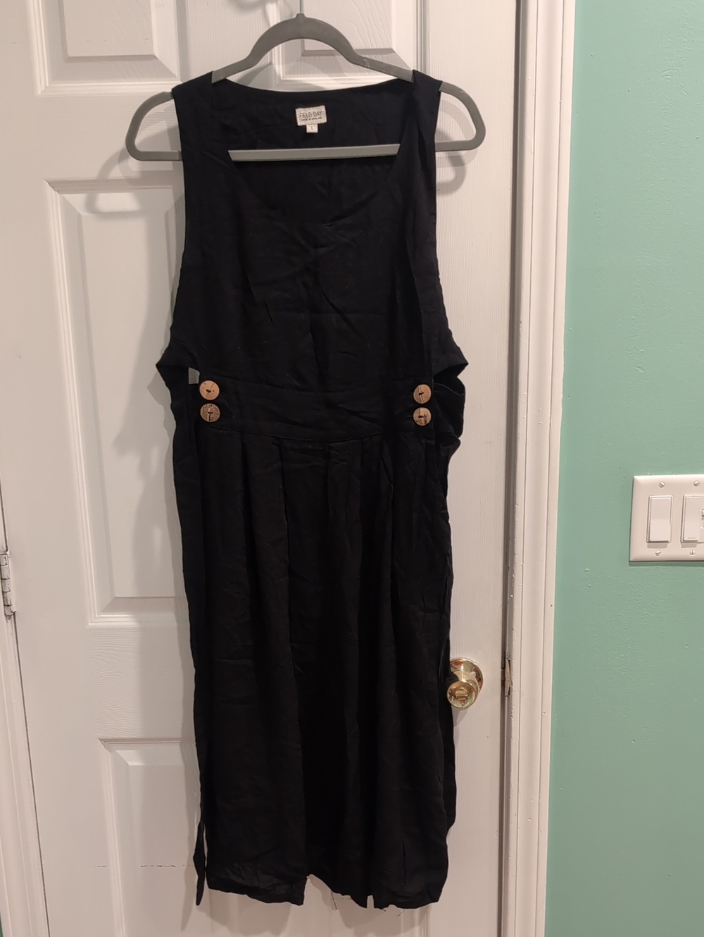 Field Day Black Sleeveless Pinafore Dress